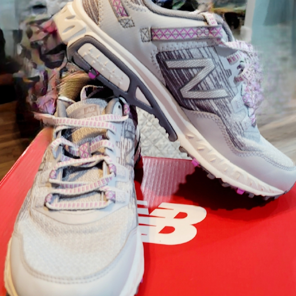 New Balance Gray and Purple Sneakers